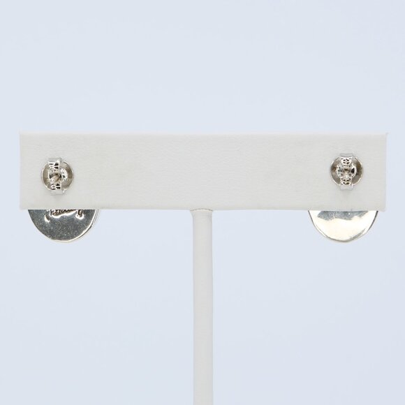 Vintage Tommy Jackson Navajo Sterling Silver Lapis Lazuli Post Earrings 1970s - Picture 3 of 5